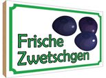 Vianmo Insegna In Legno 30X40 Cm Frische Zwetschgen Hofladen