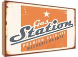 Vianmo Insegna In Legno 30X40 Cm Gas Station Premum Tankstelle