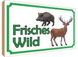 Vianmo Insegna In Legno 30X40 Cm Frisches Wild Wildfleisch