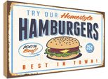 Vianmo Insegna In Legno 30X40 Cm Hamburgers Best In Town