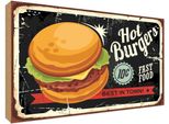 Vianmo Insegna In Legno 30X40 Cm Hot Burgers Best In Town