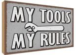 Vianmo Insegna In Legno 30X40 Cm My Tools My Rules