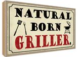 Vianmo Insegna In Legno 30X40 Cm Natural Born Griller Grillen