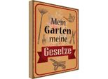 Vianmo Insegna In Legno 40X30 Cm Mein Garten Meine Gesetze