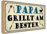 Vianmo Insegna In Legno 30X40 Cm Papa Grillt Am Besten
