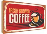 Vianmo Insegna In Legno 30X40 Cm Retro Kaffee Fresh Brewed
