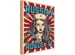 Vianmo Insegna In Legno 40X30 Cm Russian Roulette
