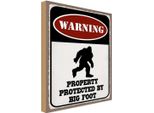 Vianmo Insegna In Legno 40X30 Cm Warning Property Protected By