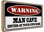 Vianmo Insegna In Legno 30X40 Cm Warning Man Cave Enter At Your
