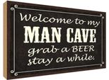 Vianmo Insegna In Legno 30X40 Cm Welcome To My Man Cave