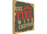 Vianmo Insegna In Legno 40X30 Cm Use Fire With Caution!