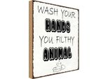 Vianmo Insegna In Legno 40X30 Cm Wash Your Hands Filthy Animal
