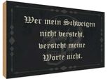 Vianmo Insegna In Legno 30X40 Cm Wer Schweigen Nicht Versteht