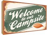 Vianmo Insegna In Legno 30X40 Cm Welcome To Our Campsite