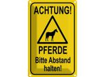 Vianmo Insegna Di Latta 30X20 Cm Achtung Pferde Abstand Halten