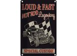 Vianmo Insegna Di Latta 30X20 Cm Auto Loud & Fast Hot Rod Legendary