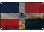 Vianmo Insegna Di Latta 20X30 Cm Bandiera Dominikanische Republik Rost
