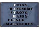 Vianmo Insegna Di Latta 20X30 Cm Father Funny Happy Clever Papa