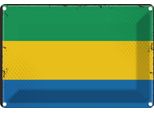 Vianmo Insegna Di Latta 20X30 Cm Bandiera Gabuns Flag Of Gabon