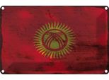 Vianmo Insegna Di Latta 20X30 Cm Bandiera Kirgisistan Kyrgyzstan Rost