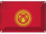 Vianmo Insegna Di Latta 20X30 Cm Bandiera Kirgisistan Kyrgyzstan Vintage