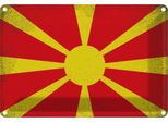 Vianmo Insegna Di Latta 20X30 Cm Mazedonien Macedonia Vintage