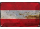 Vianmo Insegna Di Latta 12X18 Cm Bandiera ÖSterreich Flag Of Austria Rost