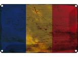Vianmo Insegna Di Latta 20X30 Cm Bandiera RumäNien Flag Of Romania Rost