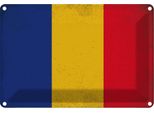 Vianmo Insegna Di Latta 20X30 Cm Bandiera RumäNien Flag Of Romania Vintage