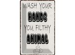 Vianmo Insegna Di Latta 18X12 Cm Wash Your Hands Filthy Animal