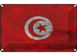 Vianmo Insegna Di Latta 12X18 Cm Bandiera Tunesien Flag Of Tunisia Rost