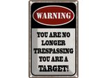 Vianmo Insegna Di Latta 18X12 Cm Warning You No Longer You Target
