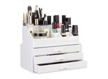 Relaxdays 10023137_49 Relaxdays Make-Up-Organizer Weiß