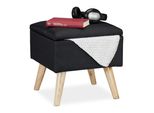 Relaxdays 10029605_46 Relaxdays Hocker Mit Stauraum Schwarz