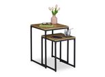 Relaxdays Set Di 2 Tavolini In Legno