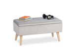 Panca In Velluto Con Contenitore RD34483, Grigio