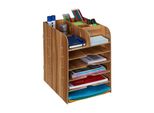 Organizzatore Da Scrivania Con Scomparti RD42749, Marrone