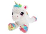 Unicorno Peluche Bianco Sdraiato 80 Cm