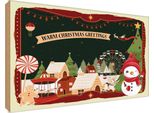 Vianmo Insegna In Legno 12X18 Cm Weihnachten Warm Christmas Greetings