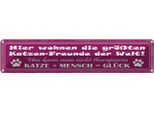 Vianmo Insegna Di Latta 10X46 Cm Hier Wohnen GrößTen Katzen-Freunde