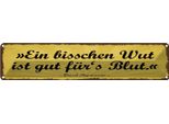 Vianmo Insegna Di Latta 10X46 Cm Bisschen Wut Ist Gut FüRs Blut