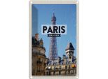 Vianmo Insegna Di Latta 30X20 Cm Paris Frankreich Eiffelturm Stadt