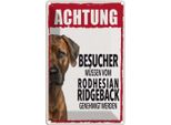 Vianmo Insegna Di Latta 30X20 Cm Tiere Achtung Rodhesian Ridgeback