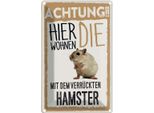 Vianmo Insegna Di Latta 18X12 Cm Tiere Achtung Hier Hamster