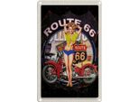 Vianmo Insegna Di Latta 18X12 Cm Usa Amerika Route Us 66 Biker Frau