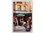 Vianmo Insegna Di Latta 30X20 Cm Frankreich Innenstadt Restaurant Wein