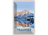 Vianmo Insegna Di Latta 18X12 Cm Traunsee ÖSterreich Winterzeit Schnee