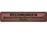 Vianmo Insegna Di Latta 10X46 Cm Rechnungen Bitte Bei Nachbarn