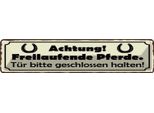 Vianmo Insegna Di Latta 10X46 Cm Achtung Freilaufende Pferde TüR