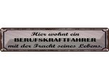 Vianmo Insegna Di Latta 10X46 Cm Hier Wohnt Berufskraftfahrer